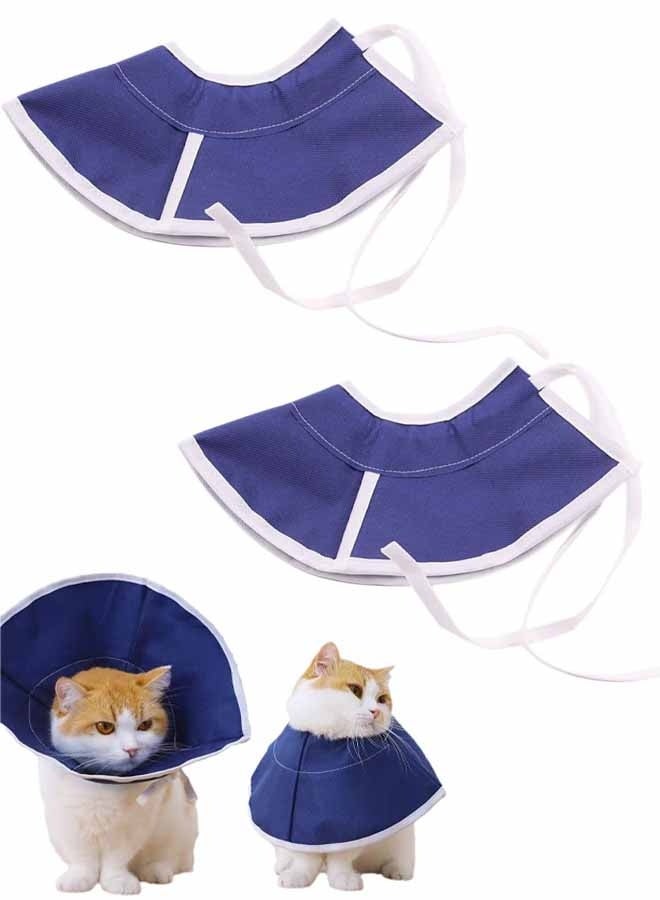 2pcs Non-Woven Fabric Cat Collar Elizabeth Collar for Cats Bells Pet Surgery Recovery - Image 1